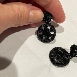 Black clip on earrings